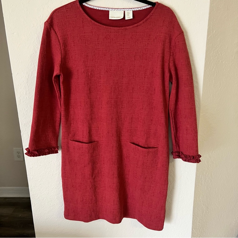 Cynthia Rowley Long Sleeve Burnt Orange Dress Officecore Workwear